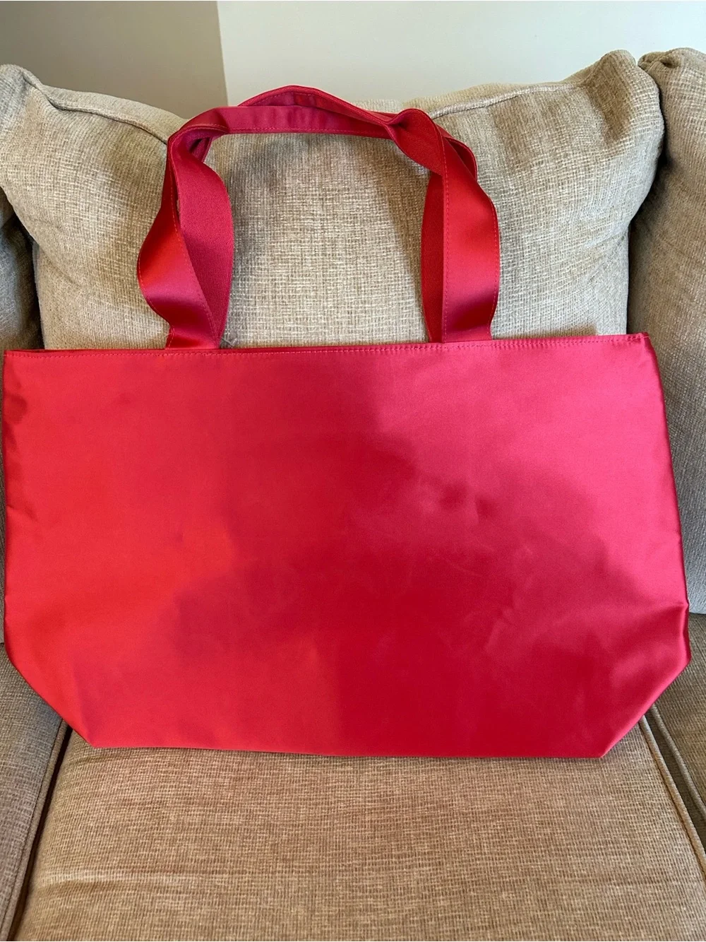 Victoria's Secret Red Embossed VS Logo Tote